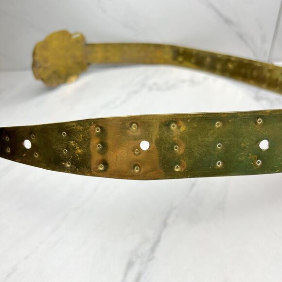 Vintage Handmade Gold Tone Hammered Belt ✨ - Picture 10 of 12